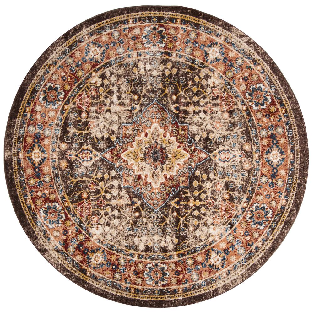 Safavieh Bijar Brown Rust 6 Ft 7 In X Round Area Rug