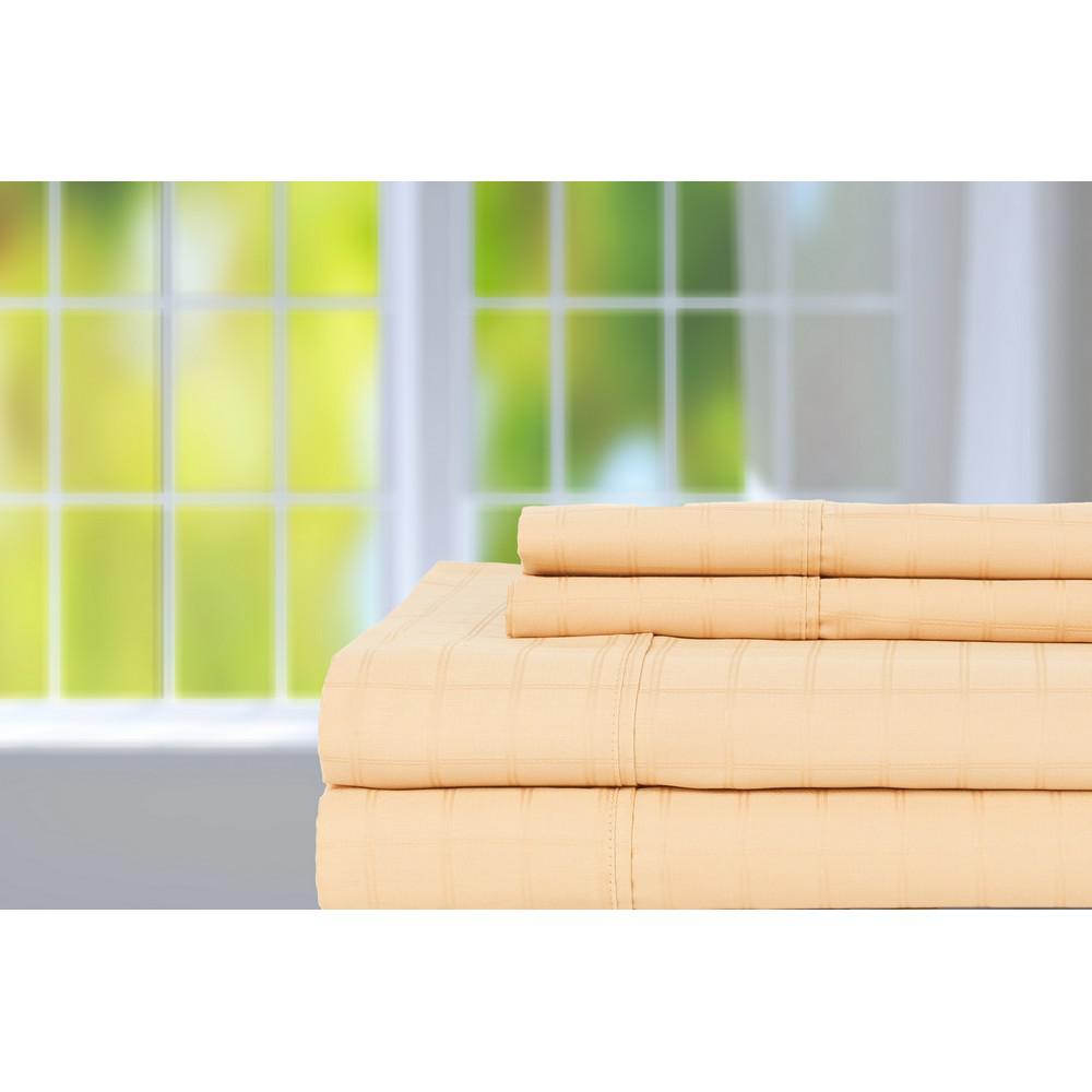PERTHSHIRE Platinum 4-Piece Gold Solid 380 Thread Count Cotton King Sheet Set was $175.99 now $70.39 (60.0% off)
