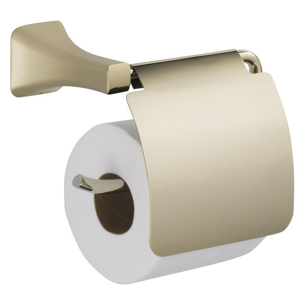 delta tesla single post toilet paper holder with removable cover in polished nickel 752500 pn the home depot
