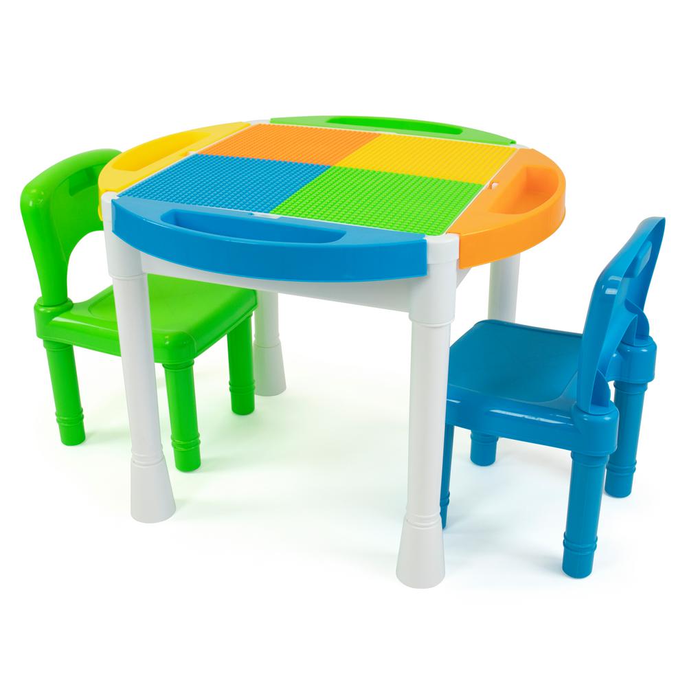 round lego table with chairs