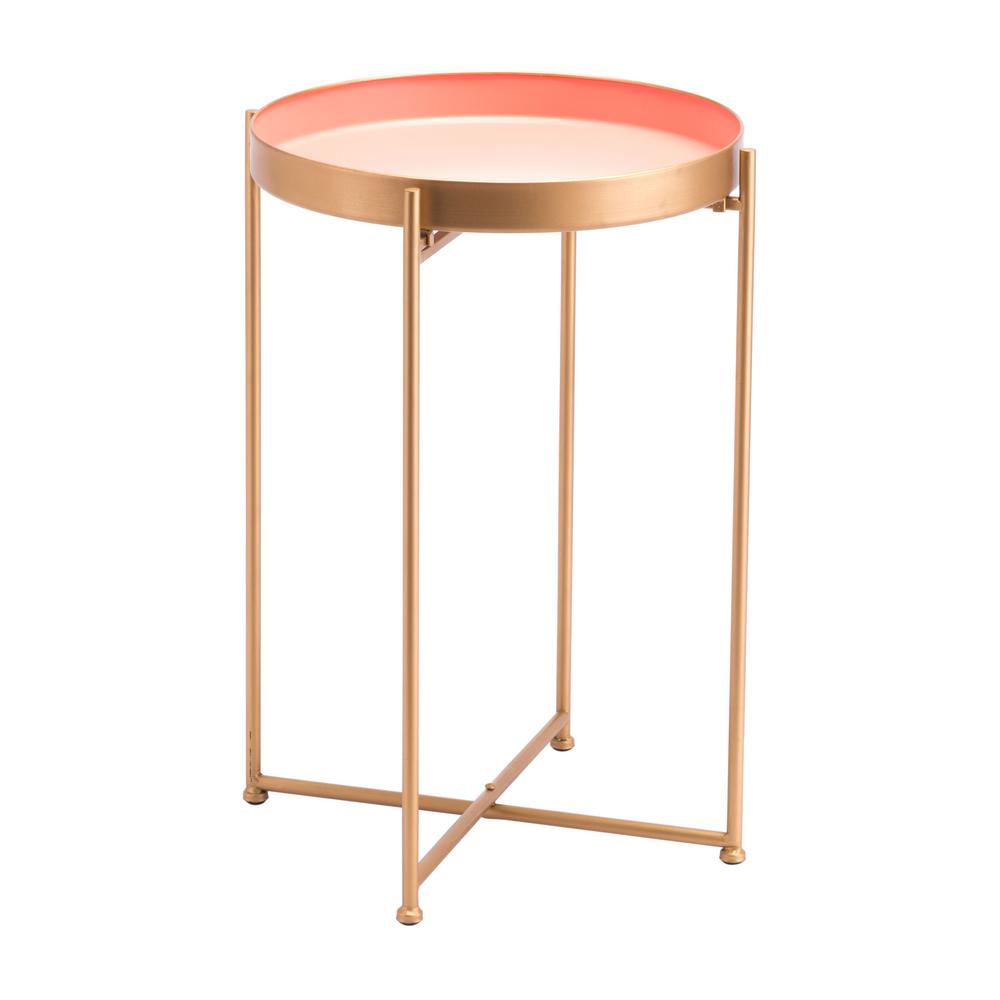 Zuo Red Pink Tall End Table A11513 The Home Depot Zuo Red Pink Tall End Table