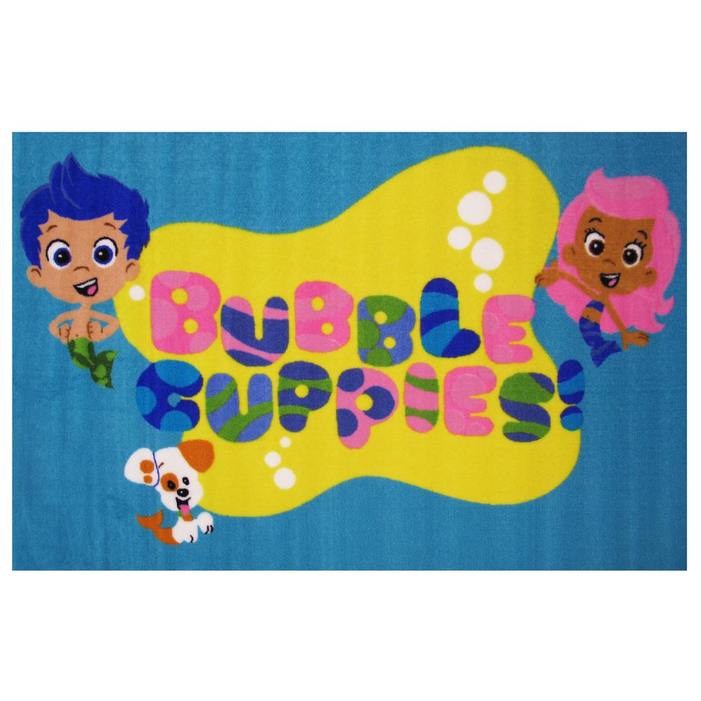 Fun Rugs Nickelodeon Bubble Guppies Blue Yellow 3 Ft 3 In X 4 Ft