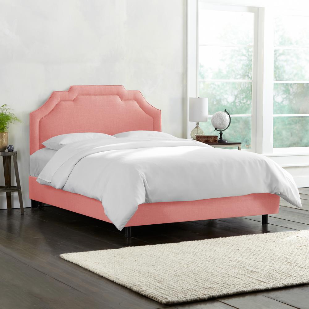 Pink Beds Headboards Bedroom Furniture The Home Depot Linen Petal California King Upholstered Border Bed