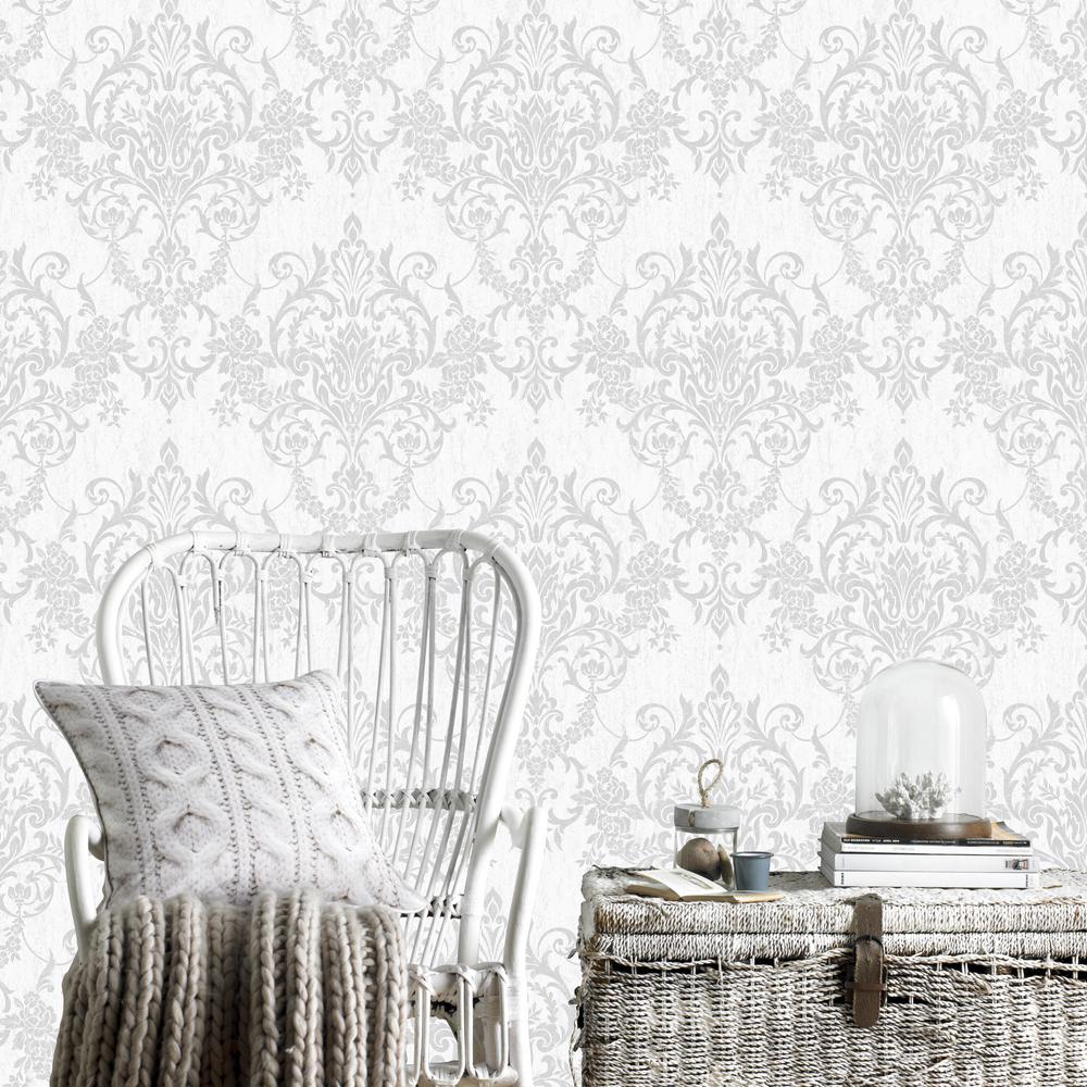 Graham /& Brown Distressed Foil Silver Shimmer Paste the Wall Wallpaper