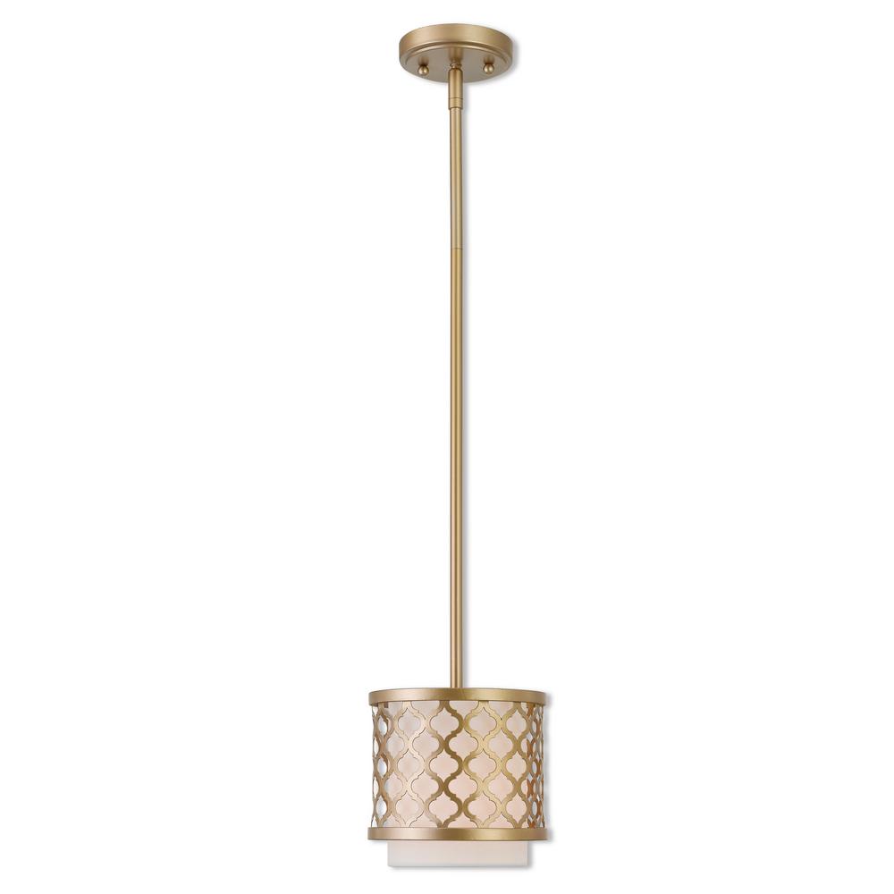 Livex Lighting Arabesque 1 Light Soft Gold Mini Pendant