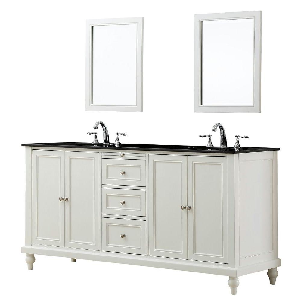 Direct Vanity Sink Clic 70 In Double Pearl White With Direct Vanity Sink Clic 70 In Double Pearl White With Granite Top