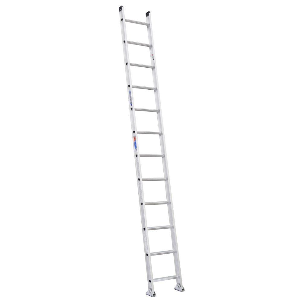 Werner 12 ft. Fiberglass DRung Straight Ladder with 300 lb. Load