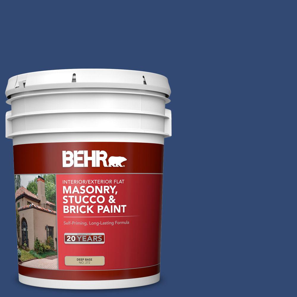 BEHR 5 gal. SH580 Navy Blue Flat Interior/Exterior Masonry, Stucco
