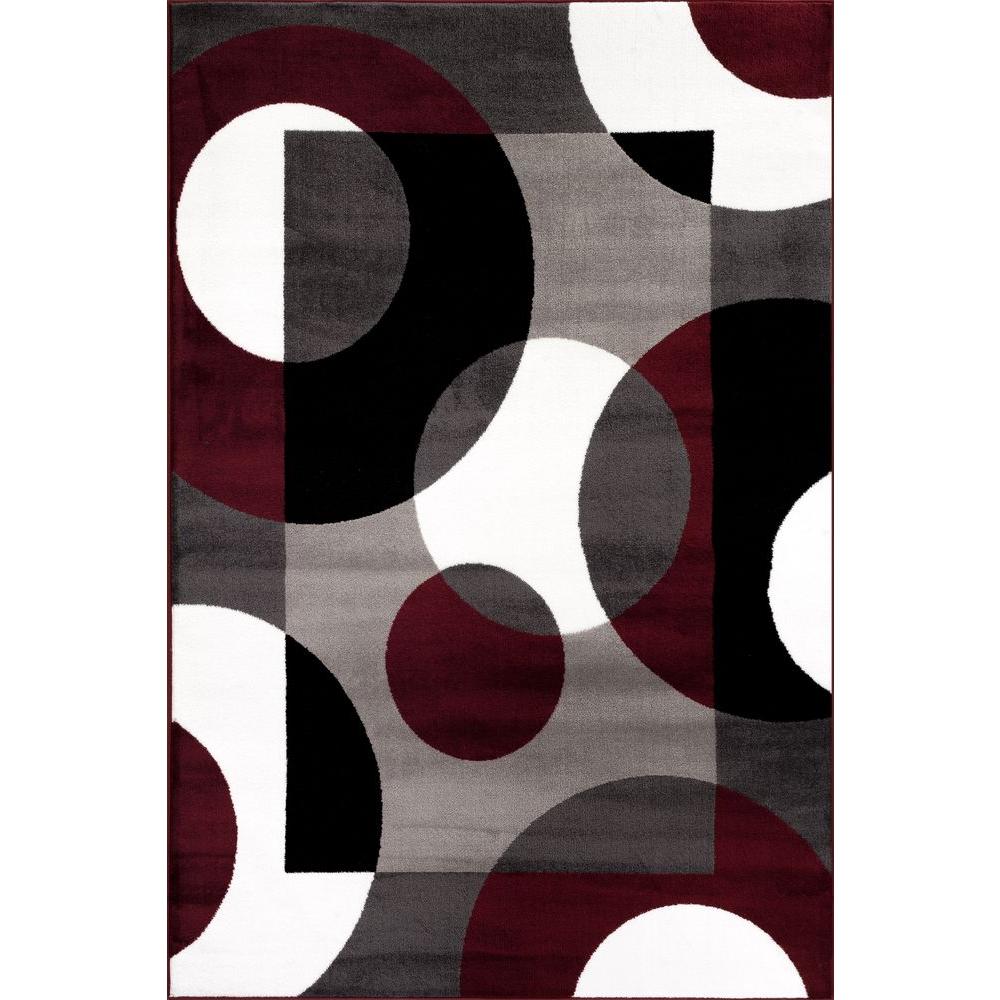 World Rug Gallery Modern Circles Burgundy 3 Ft X 5 Indoor Area World Rug Gallery Modern Circles Burgundy 3 Ft X 5 Indoor Area