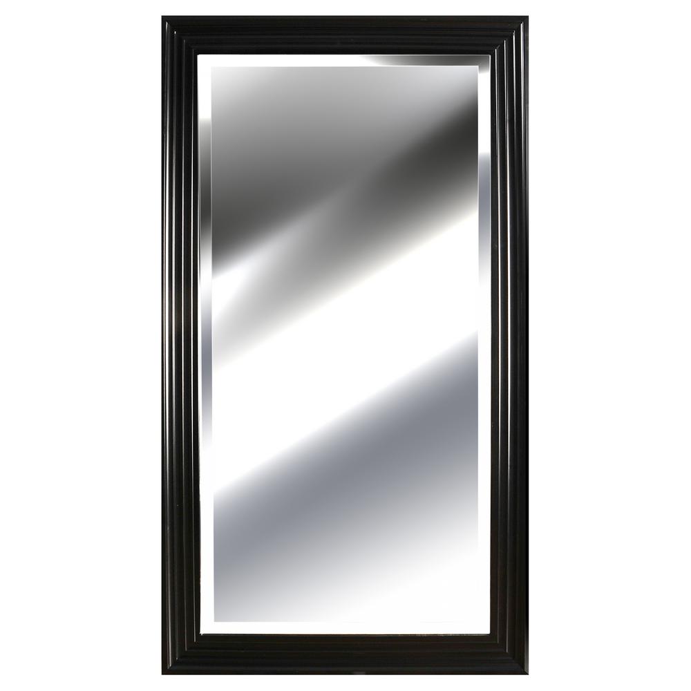 Black Mirrors Wall Decor The Home Depot 53 8 In X 29 Black Ridged Framed Mirror
