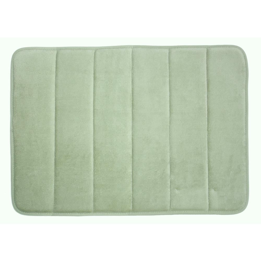 17 in. x 24 in. Sage Green Memory Foam Bath Mat70050 The Home Depot