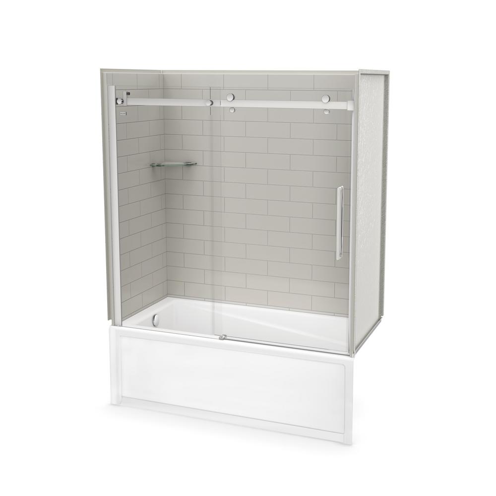 Left Fibergl Bathtub Shower Combos Bathtubs The Home Depot Utile Metro 30 In X 59 8 81 4 Left Drain Alcove