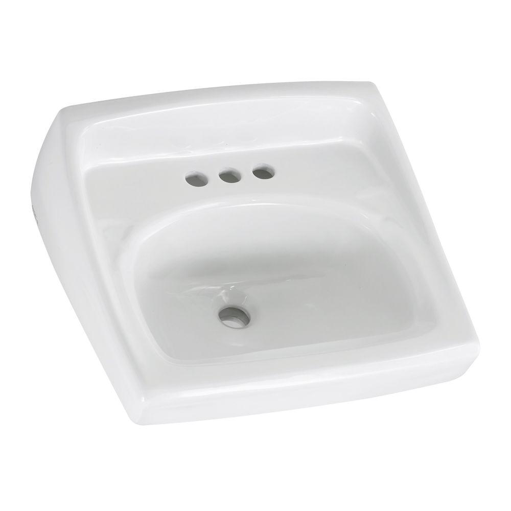 44 Wall Mount Sinks Bathroom The Home Depot Lucerne Wall Hung Bathroom Sink In White With 4 Faucet Holes And Less Overflow