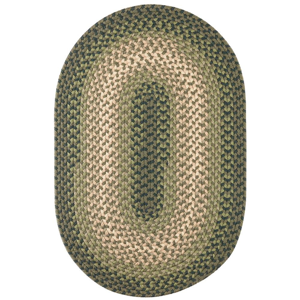 Rhody Rug Pioneer Green Multi 2 ft. x 4 ft. Oval Indoor/Outdoor Braided Area RugPI22R024X048