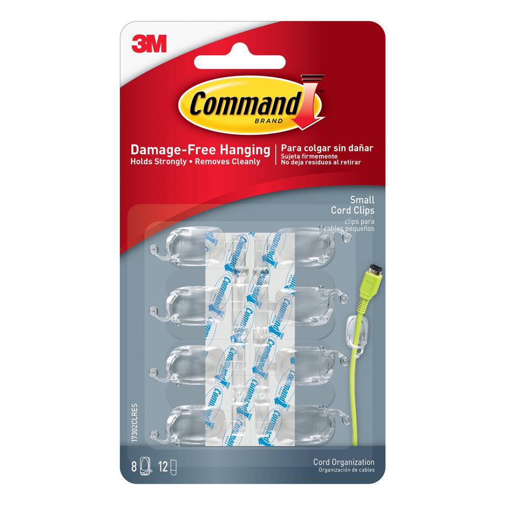 Command Small Clear Cord Clips with 