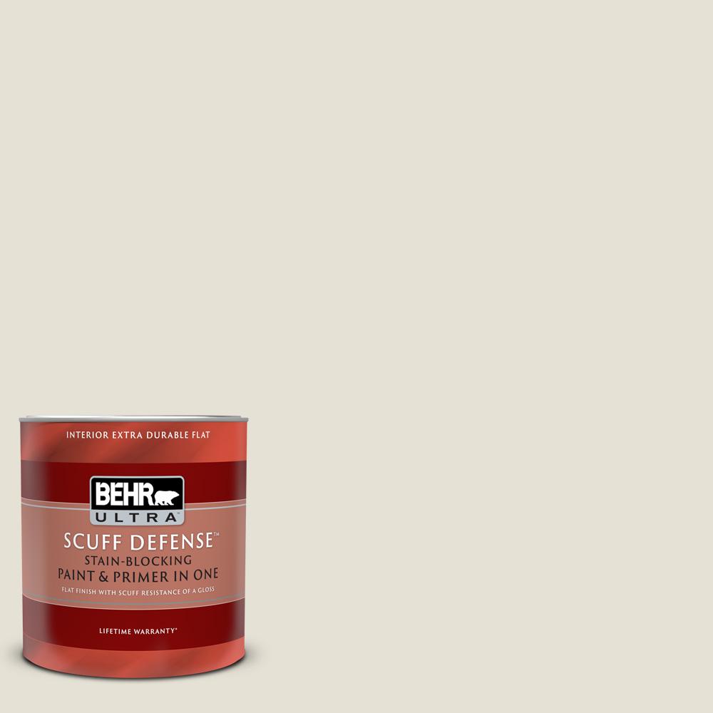 BEHR ULTRA 1 qt. MQ313 Crisp Linen Extra Durable Flat Interior Paint