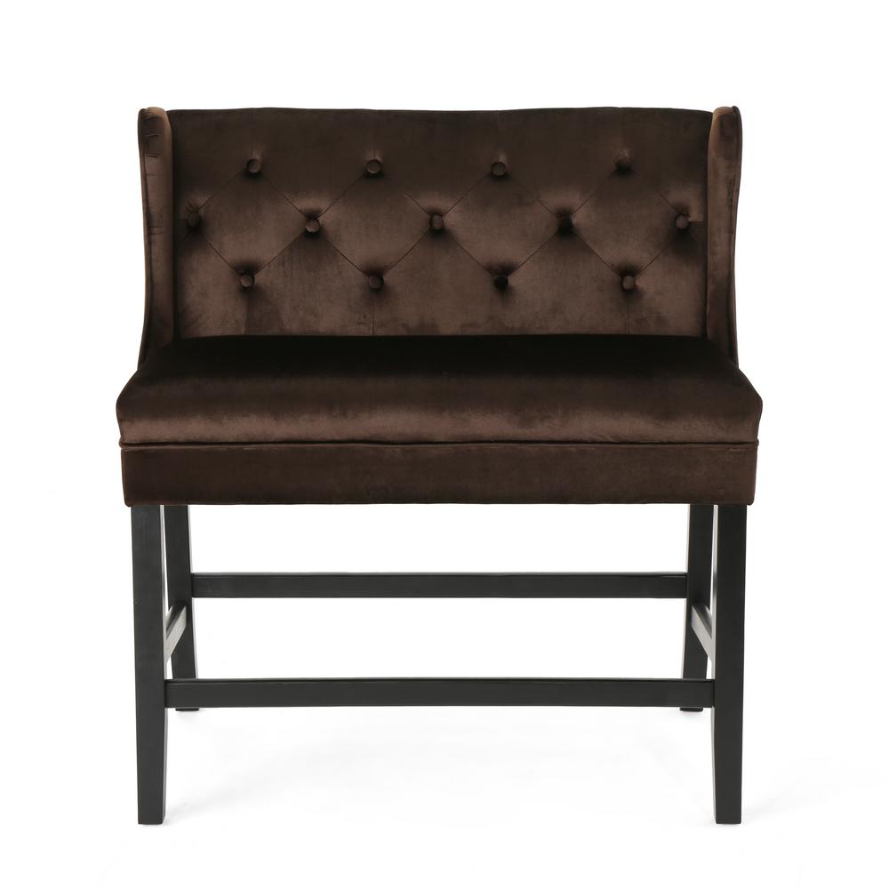 Noble House Paulina 28 In Tufted Back Peanut Velvet 2 Seater Winged Tufted Back Peanut Velvet 2 Seater Winged Loveseat Barstool