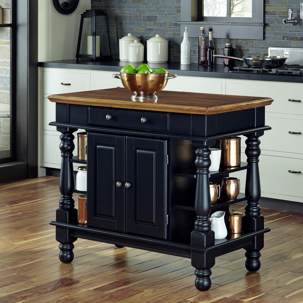Home Styles Americana Black Kitchen Island With Storage 5082