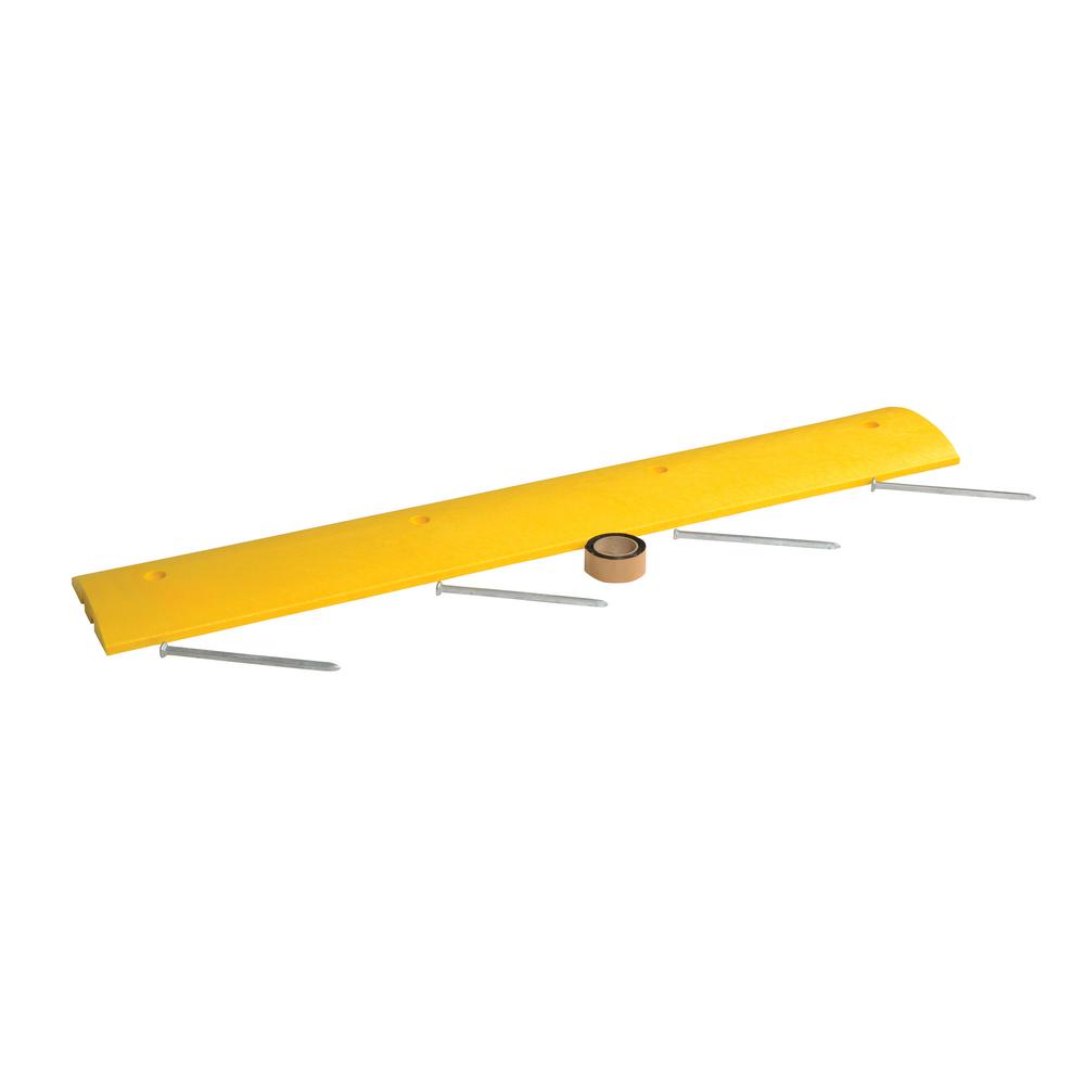 10 Width Vestil SBHA-48 Yellow Heavy Duty Speed Bump 48 Length Asphalt Hardware