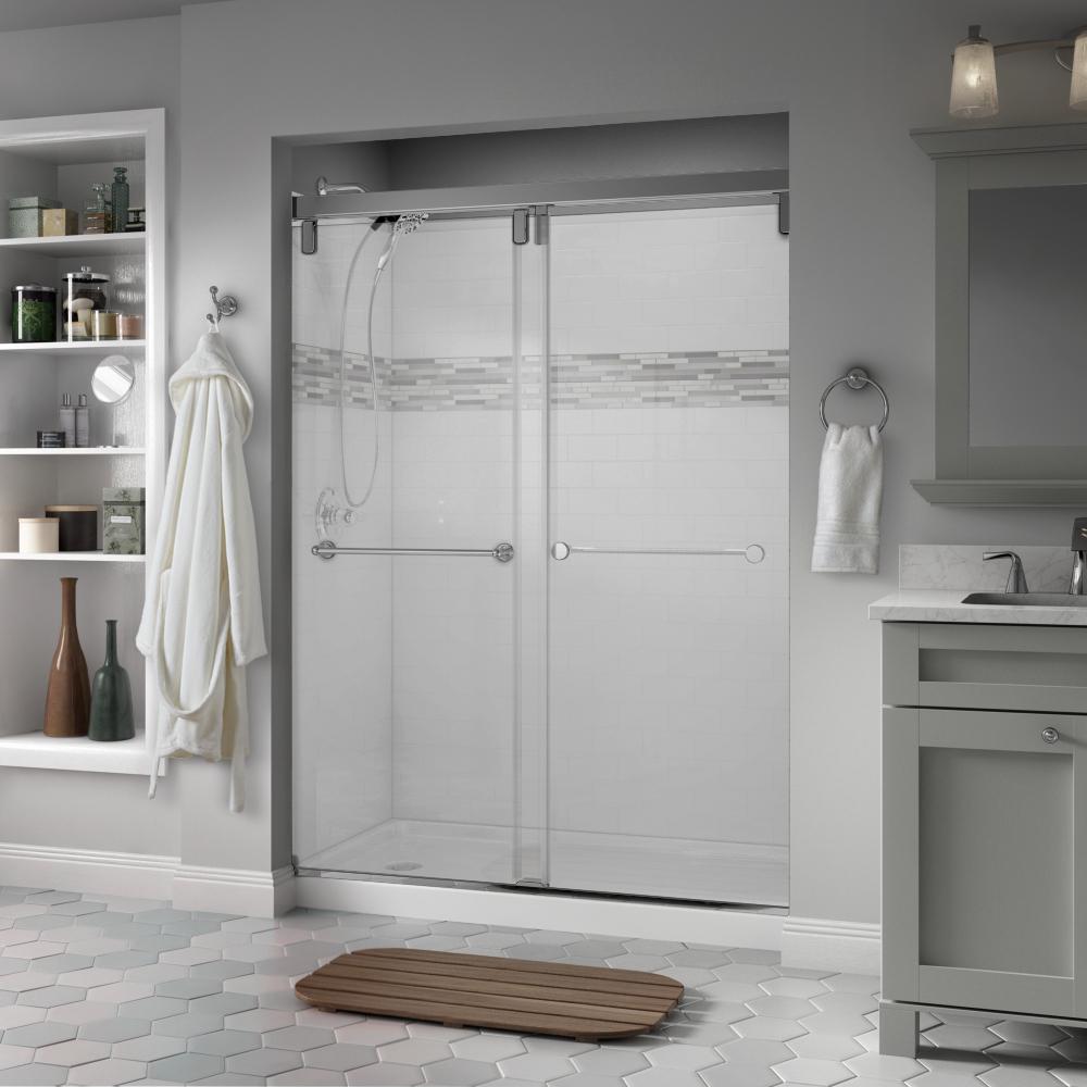 Delta Everly 60 in. x 711/2 in. SemiFrameless Mod Sliding Shower Door