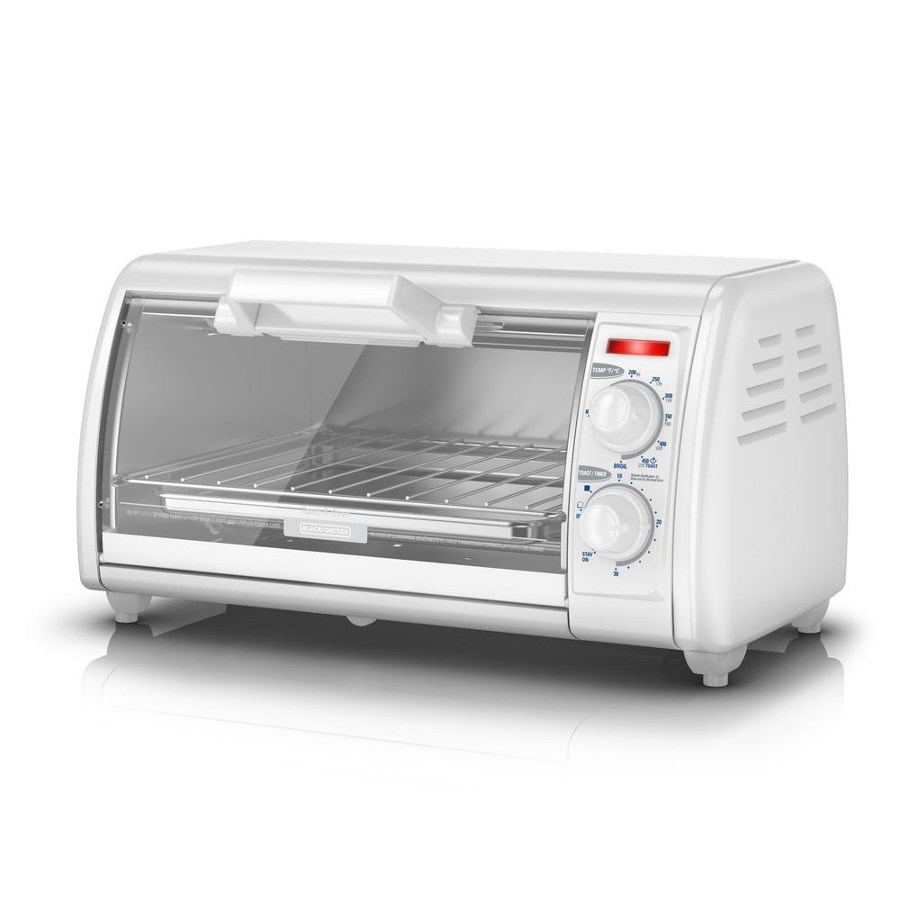 BLACK+DECKER Toast-R-Oven 4-Slice Countertop Toaster Oven in White-TRO420 - The Home Depot