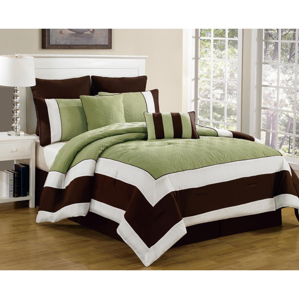 Duck River Spain Sage-Chocolate 8-Piece King Comforter Set ...