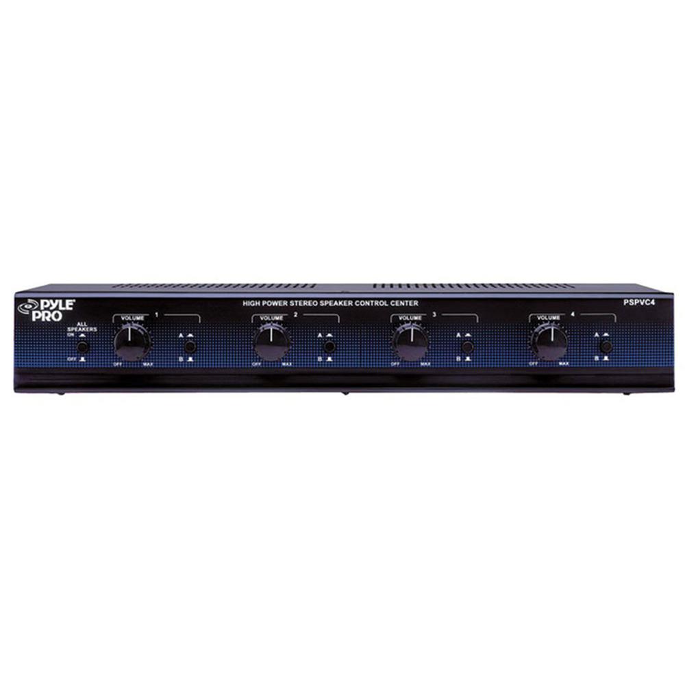 Pyle 4-Channel High Power Stereo Speaker Selector with Volume Control