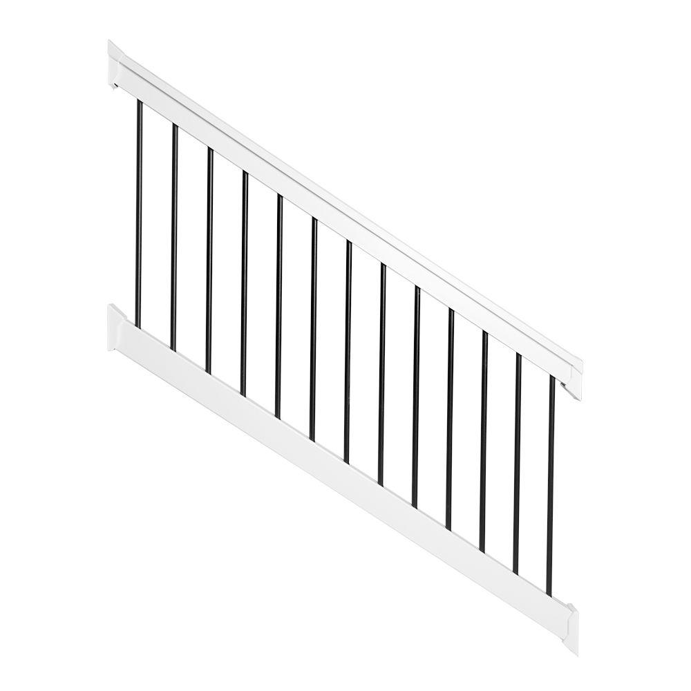 Weatherables Bellaire 3.5 ft. H x 96 in. W White Vinyl Stair Railing