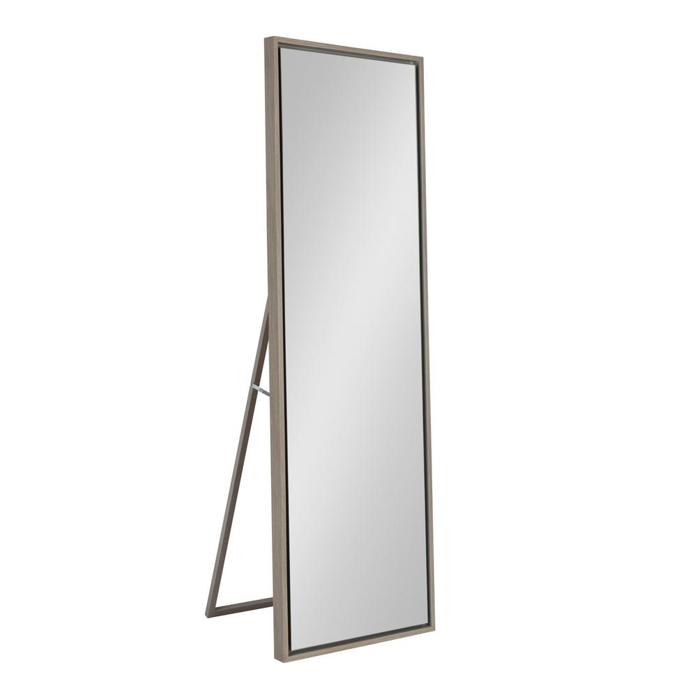 Kate and Laurel Evans 58 in. x 18 in. Modern Gray Framed Easel Floor Mirror 216575 The Home Depot