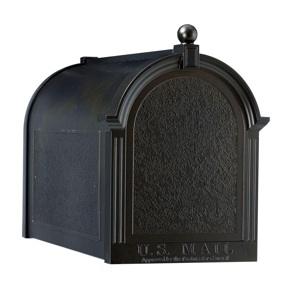 Gibraltar Mailboxes Hamilton Black Locking Aluminum Large PostMount