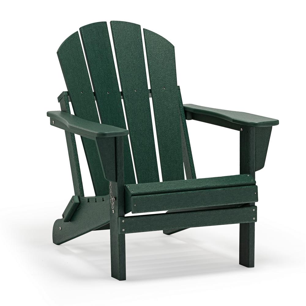 WESTIN OUTDOOR Addison Dark Green Outdoor Folding Plastic Adirondack Chair-2001029 - The Home Depot