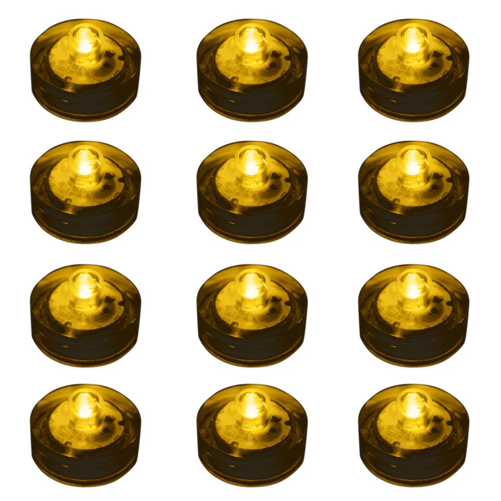 Lumabase Amber Submersible LED Lights (Box of 12)68912 The Home Depot