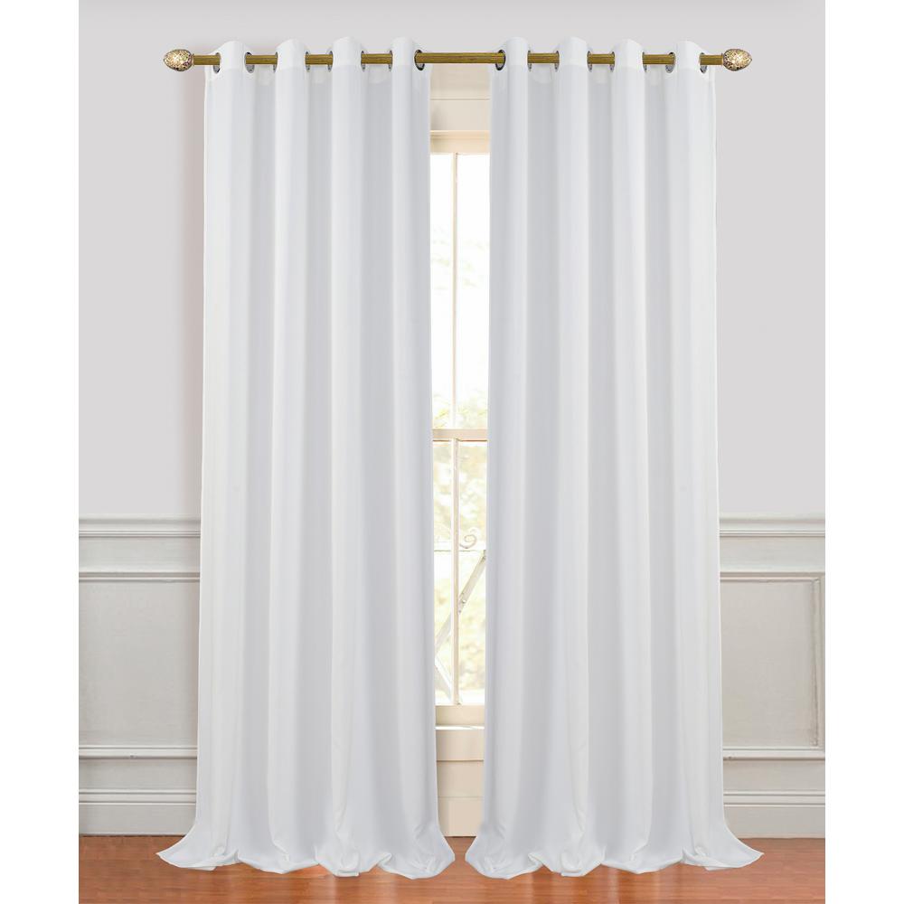 Dainty Home Madison 96 In L Polyester Extra Long And Wide Linen Look Window Curtain Panel Pair In Ivory 2 Pack