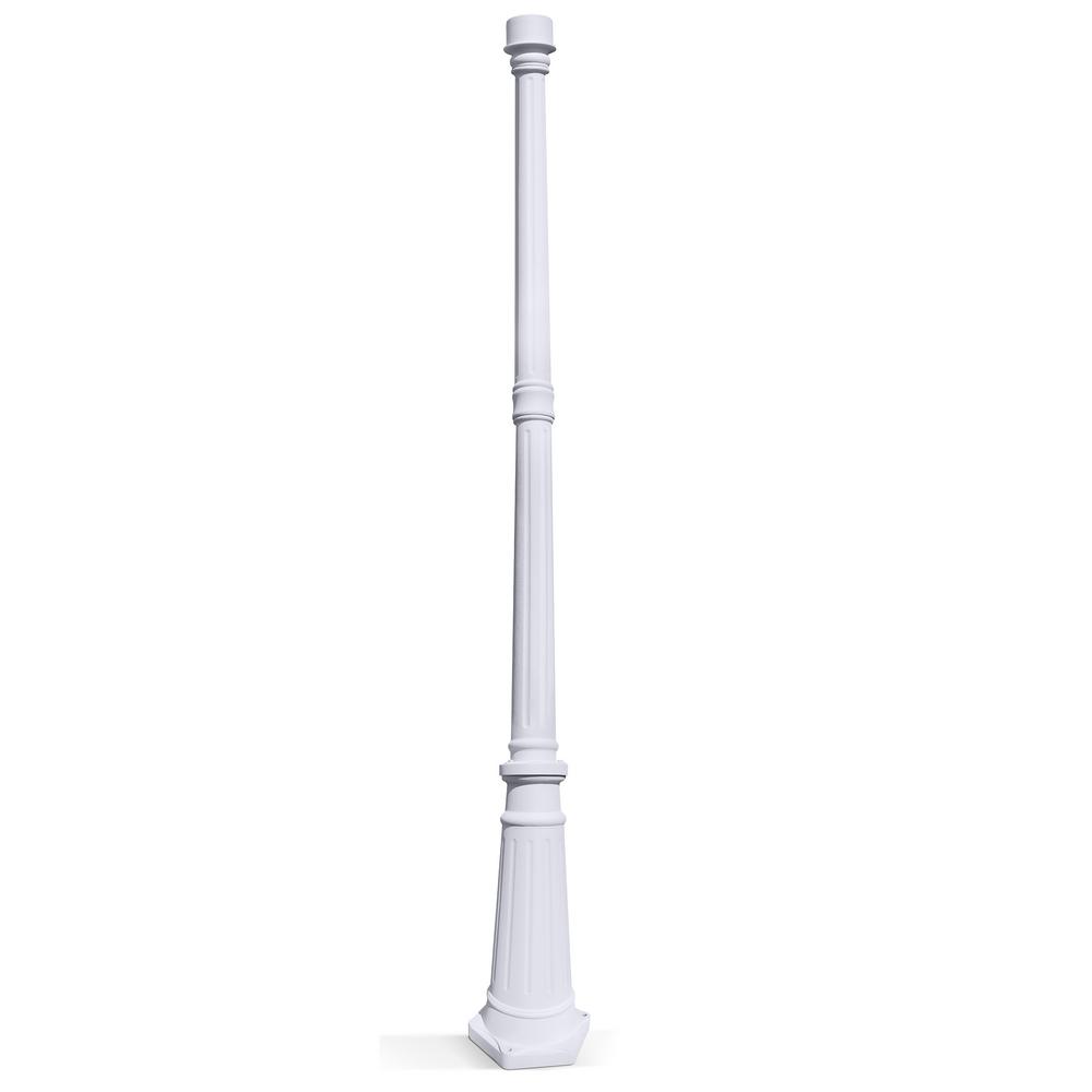 Gama Sonic Decorative Cast Aluminum 3 inch Fitter, 68 inch Tall Outdoor White... by Gama Sonic