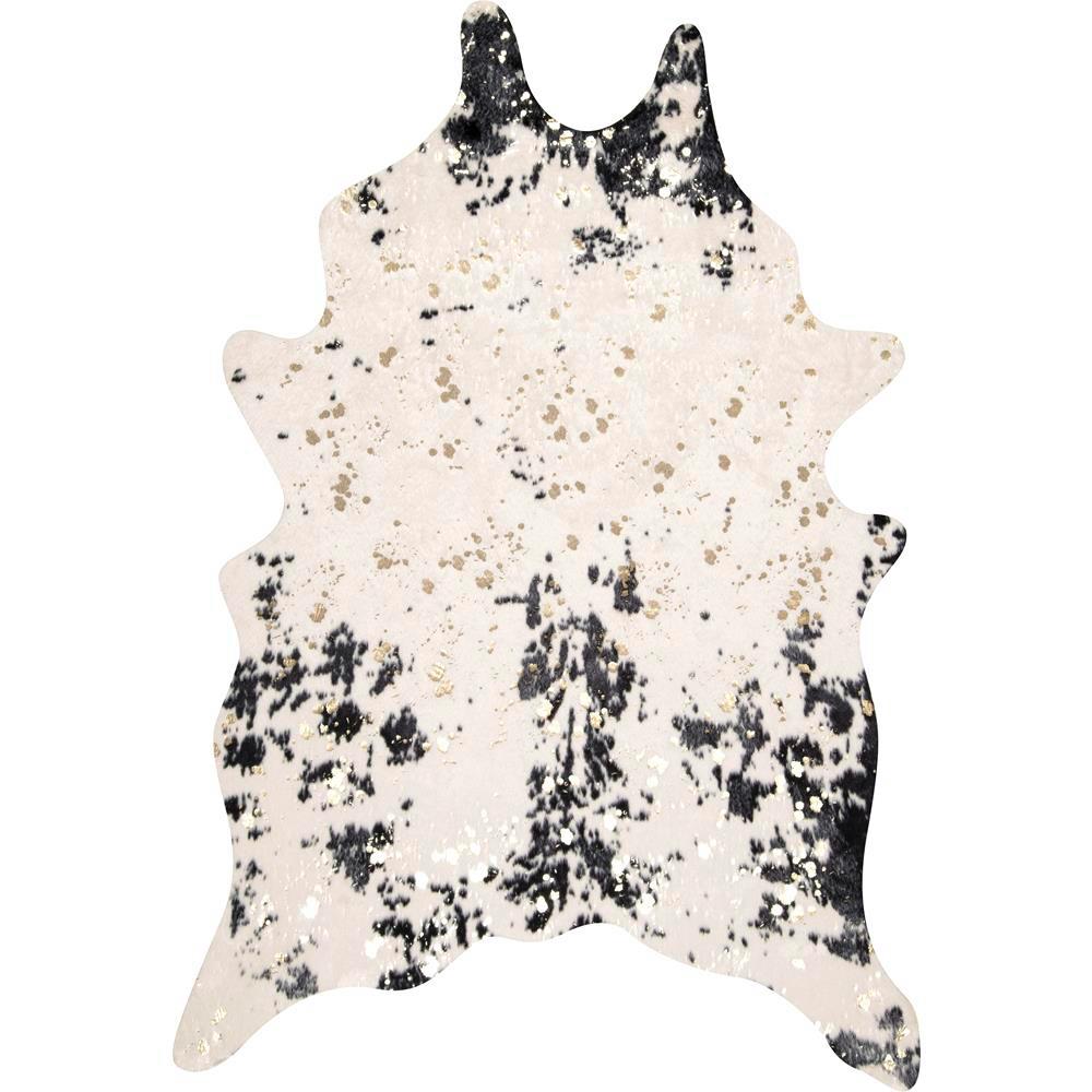 Stylewell Iraida Faux Cowhide Off White Black 4 Ft X 5 Area Rug Stylewell Iraida Faux Cowhide Off White Black 4 Ft X 5 Area Rug