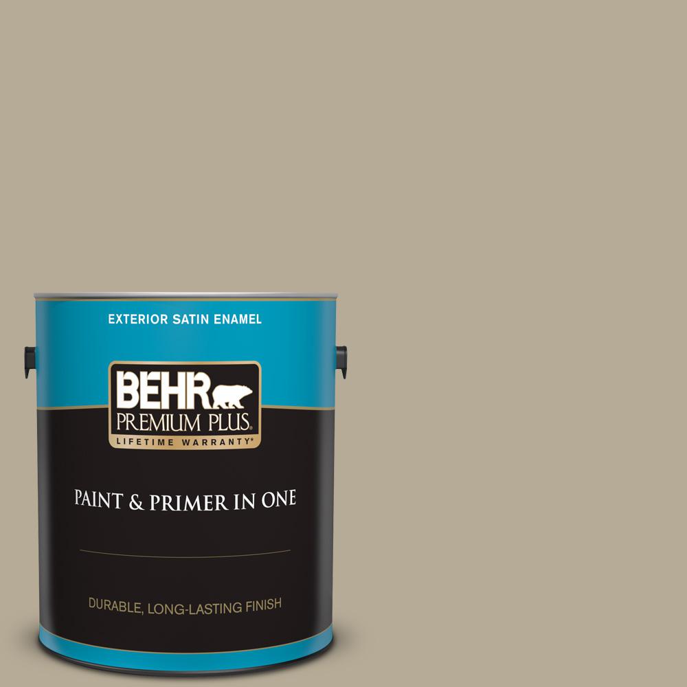 BEHR Premium Plus 1 gal. N3104 Desert Khaki Satin Enamel Exterior