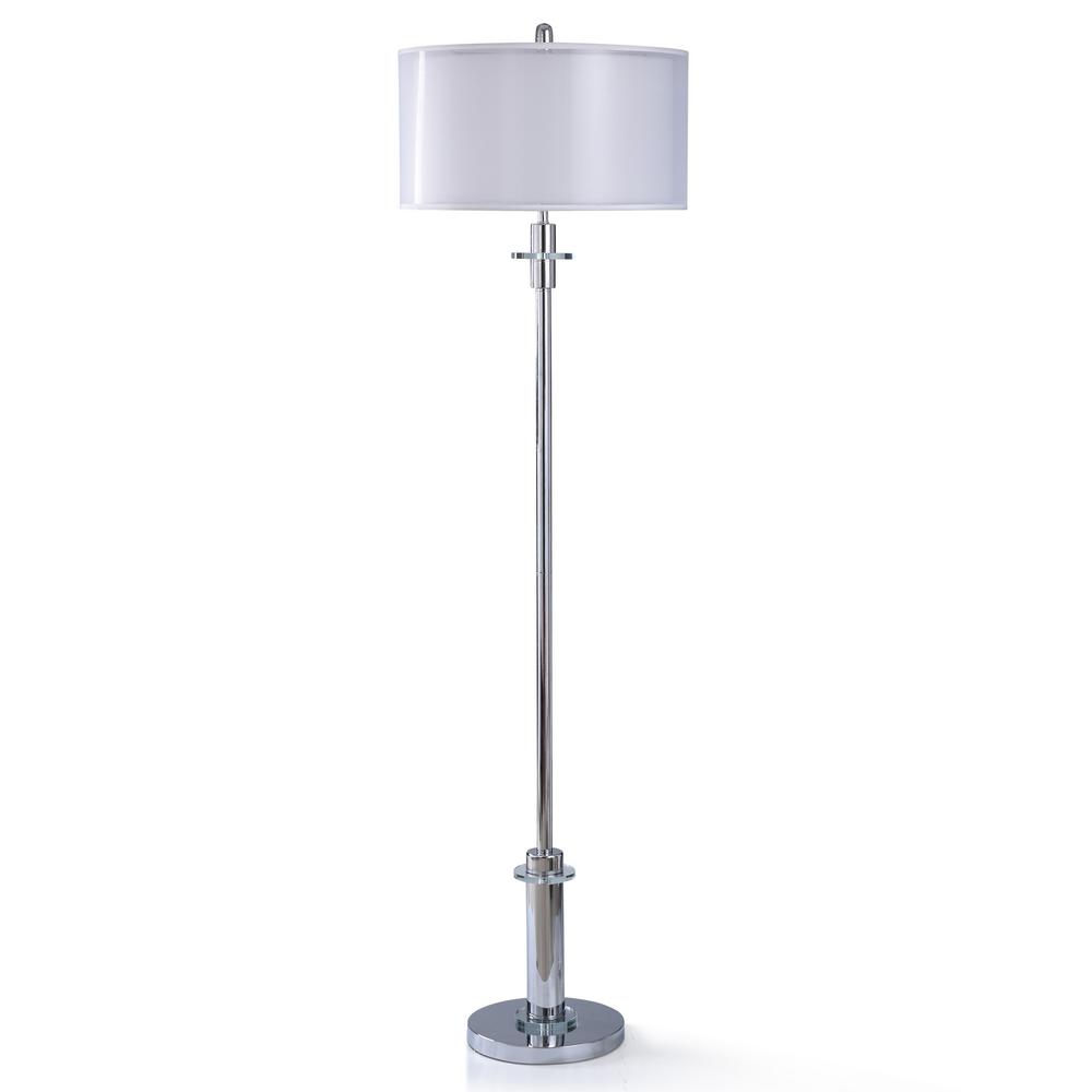 StyleCraft Halstead 62 in. Chrome Metal with Clear Crystal Floor Lamp ...