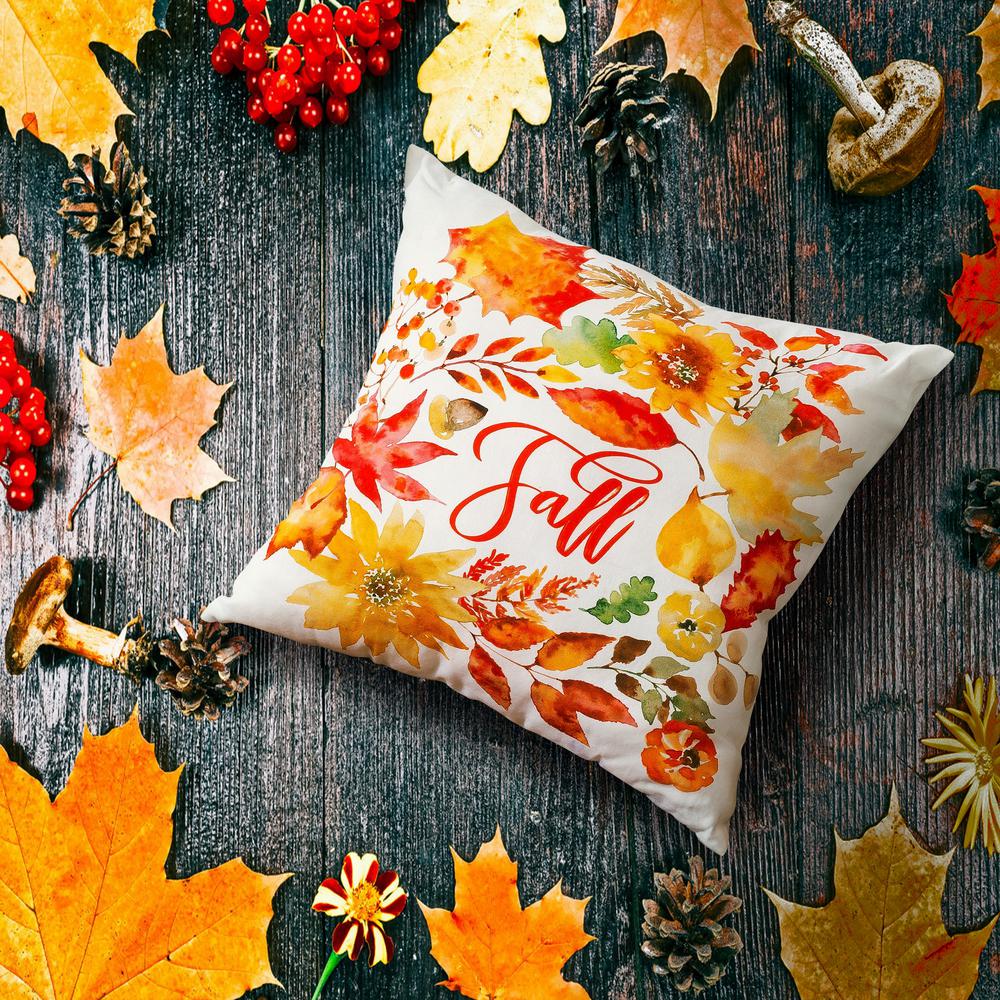 Sara B Falling Leaves Plush Polyester 20 In X 20 In Throw