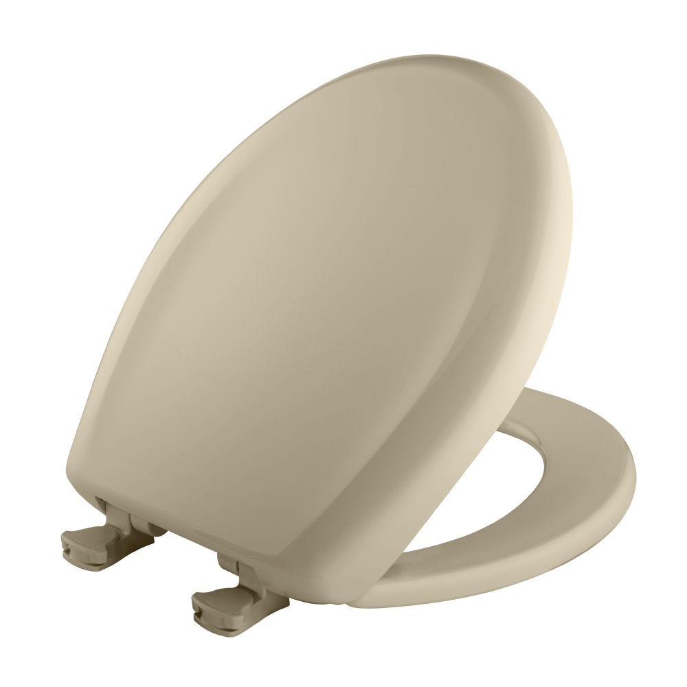 Church Slow Close STATITE Round Closed Front Toilet Seat in Bone300E3