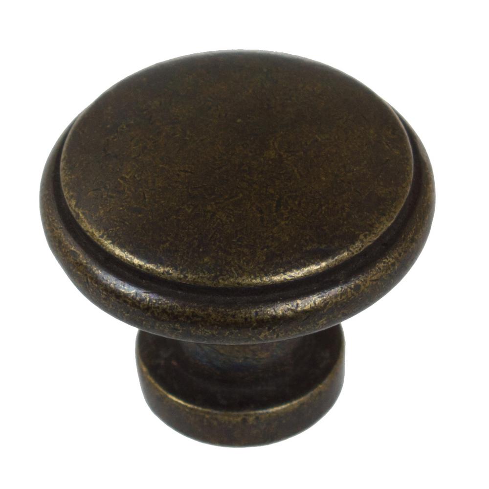 Liberty 11/8 in. Antique Brass Scallop Edge Round KnobP63300H