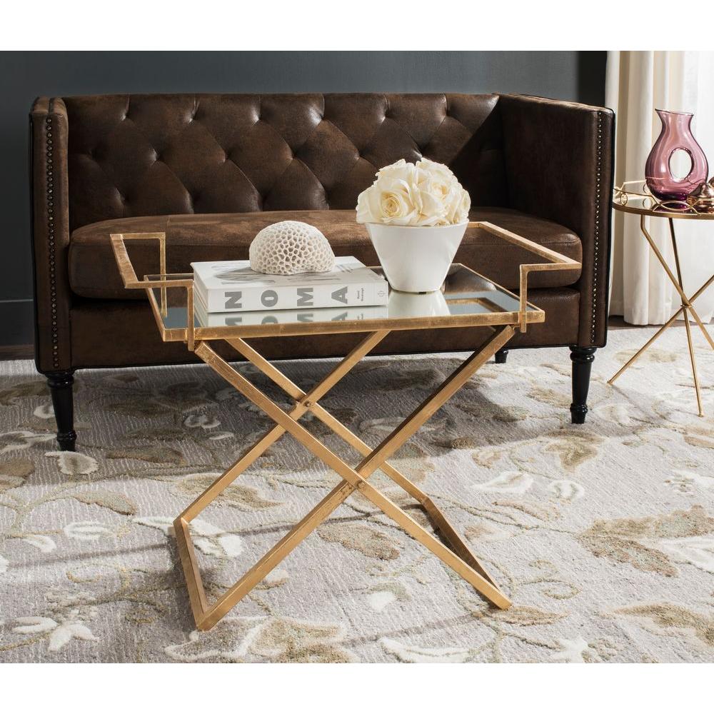 Small Under 20 In Glass Gold Coffee Tables Accent Pierre Antique Gold Leaf Coffee Table