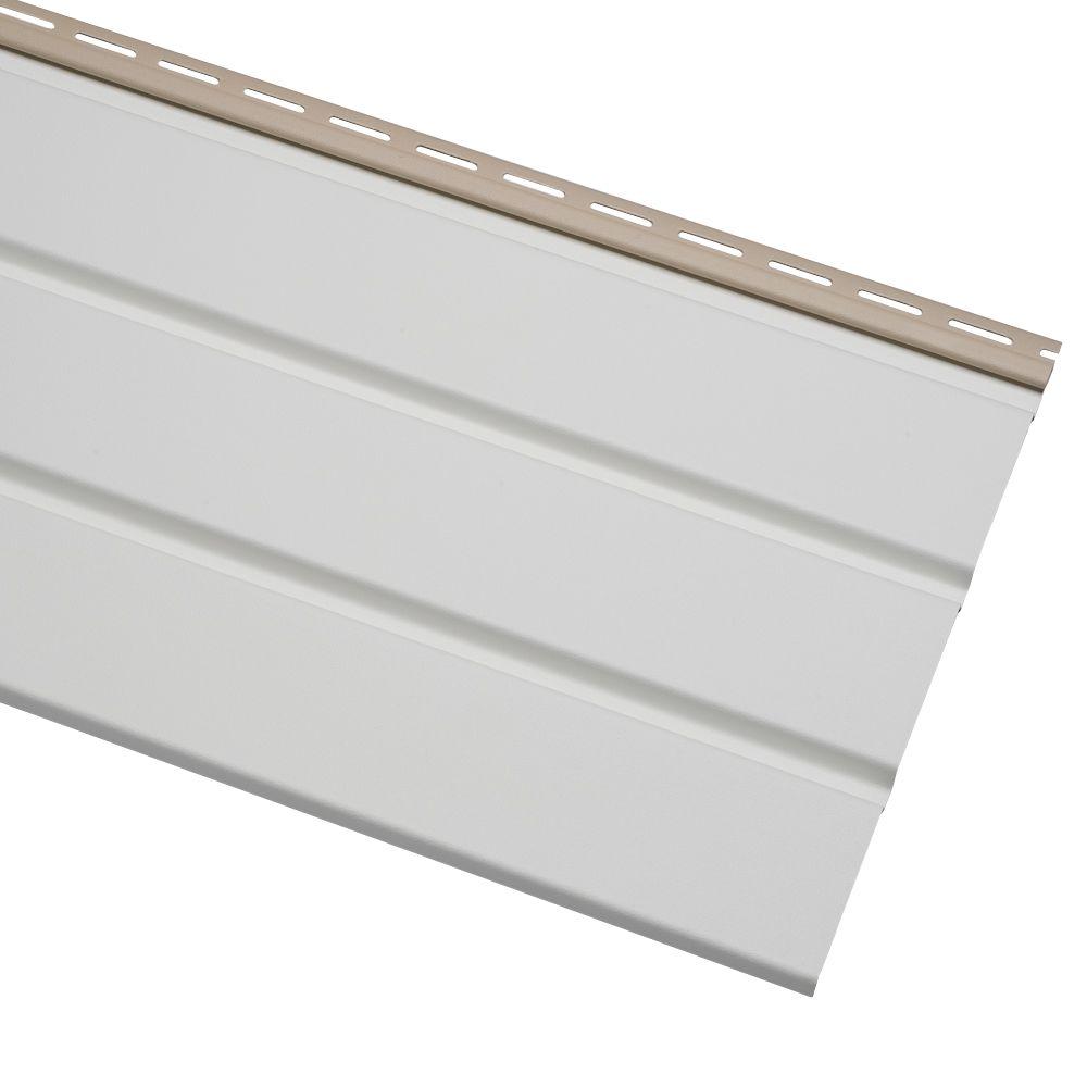 Ply Gem Economy T4 12.75 in. x 12 ft. White Vinyl Solid Soffit ...