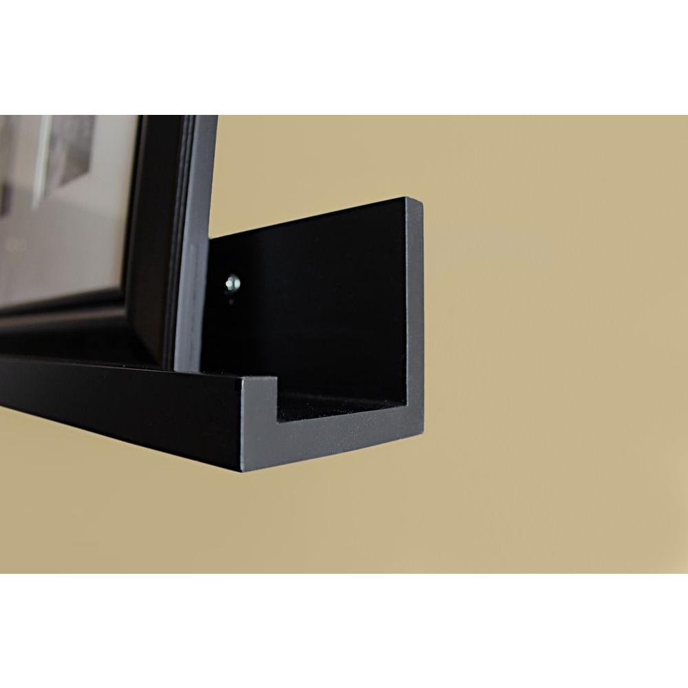 inPlace 72 in. W x 4.5 in. D x 3.5 in. H Black MDF Large Picture Ledge