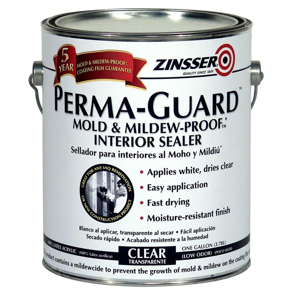 Zinsser Perma Guard 1 Gal Clear Acrylic Mold Mildew Proof Interior Sealer 2 Pack