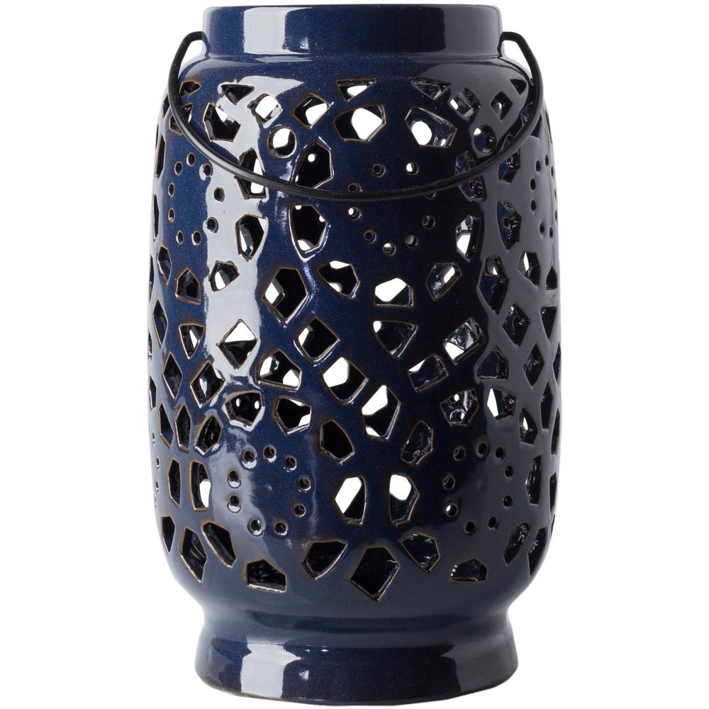 Artistic Weavers Kimba 11 In Navy Ceramic Lantern S00151052017 Navy Ceramic Lantern
