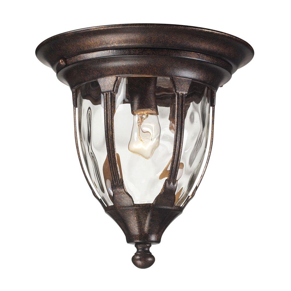 Titan Lighting Glendale 1Light Regal Bronze Outdoor FlushmountTN8374