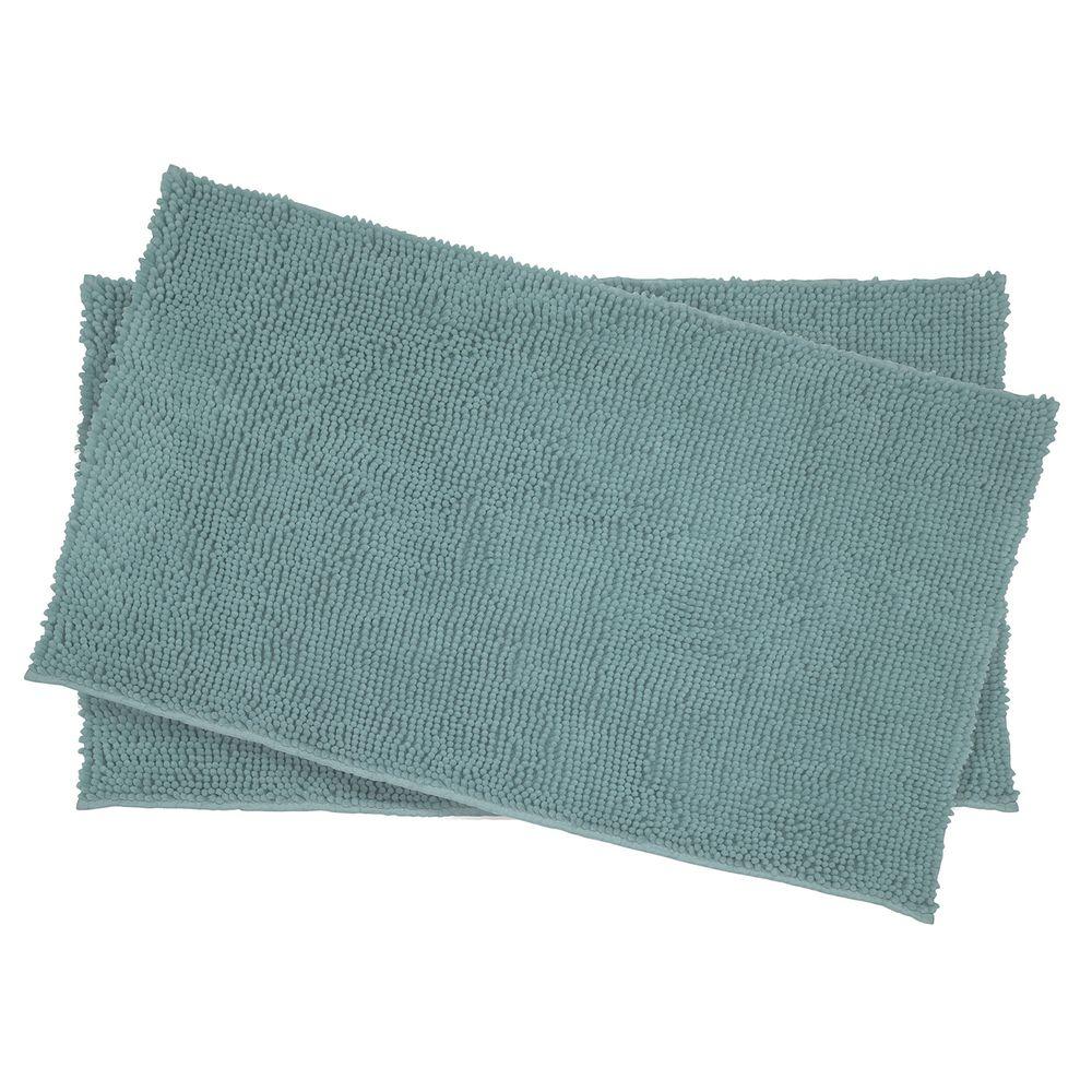 Resort Collection Plush Chenille Marine Blue 2 Piece 17 In X Plush Chenille Marine Blue 2 Piece 17 In X 24 Bath Rug Set