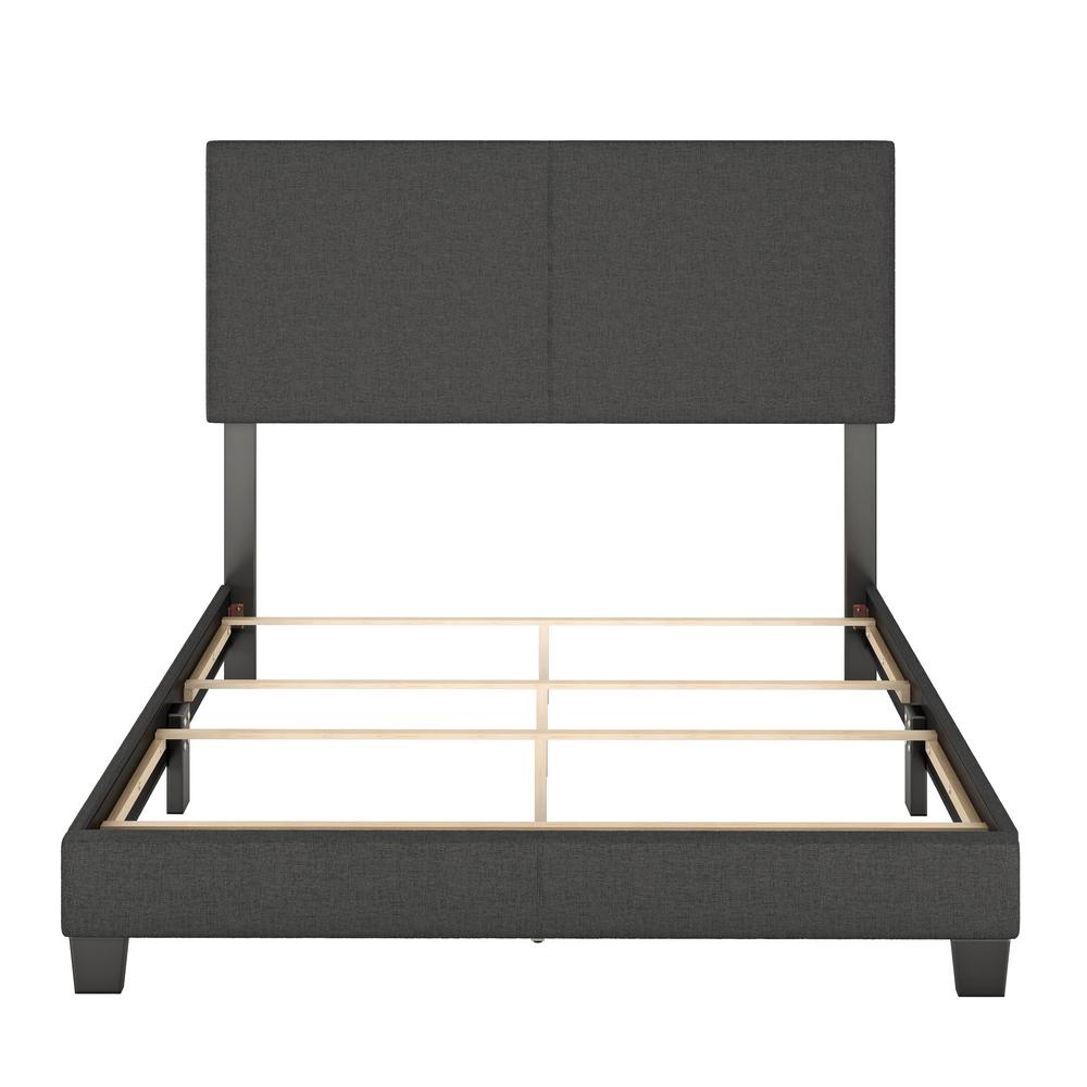 Barrett Queen Charcoal Linen Upholstered Platform Bed Frame Mil896qn Barrett Queen Charcoal Linen Upholstered Platform Bed Frame