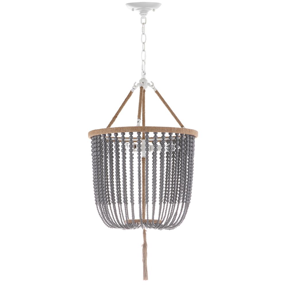 Safavieh Angie Beaded 3 Light Gray Pendant Lit4476c The Home Depot Safavieh Angie Beaded 3 Light Gray Pendant