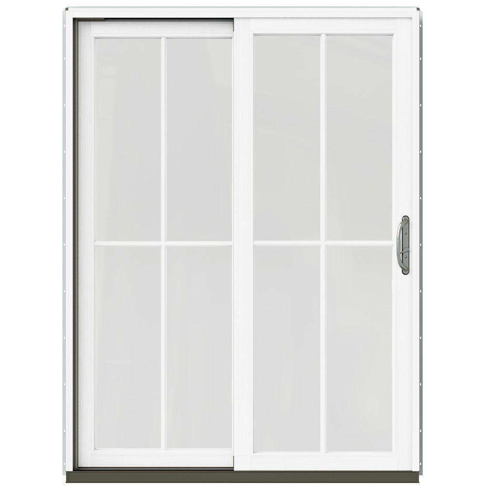 JELDWEN 59.25 in. x 79.5 in. W2500 Brilliant White Prehung LeftHand